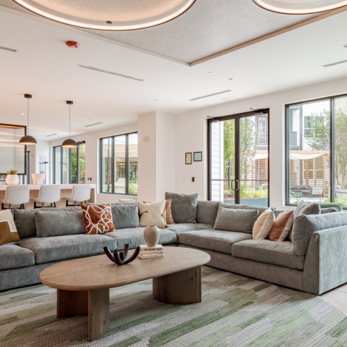 gathering area with kitchen bar