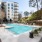 pool deck with seating